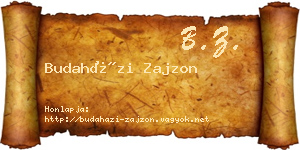 Budaházi Zajzon névjegykártya